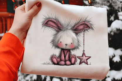 Fluffy Christmas Animals Clipart PNG Bundle | Cute Watercolor Holiday Animal Clipart | Cozy Winter Animals