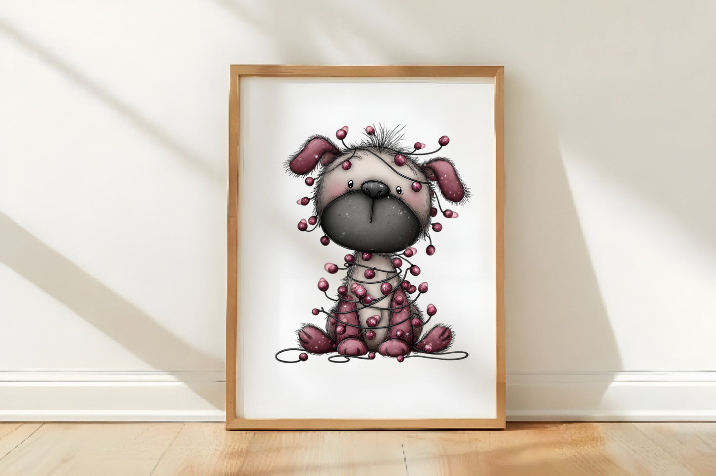 Fluffy Christmas Dog Clipart PNG Bundle | Cute Watercolor Holiday Dog Clipart | Cozy Winter Puppy PNG
