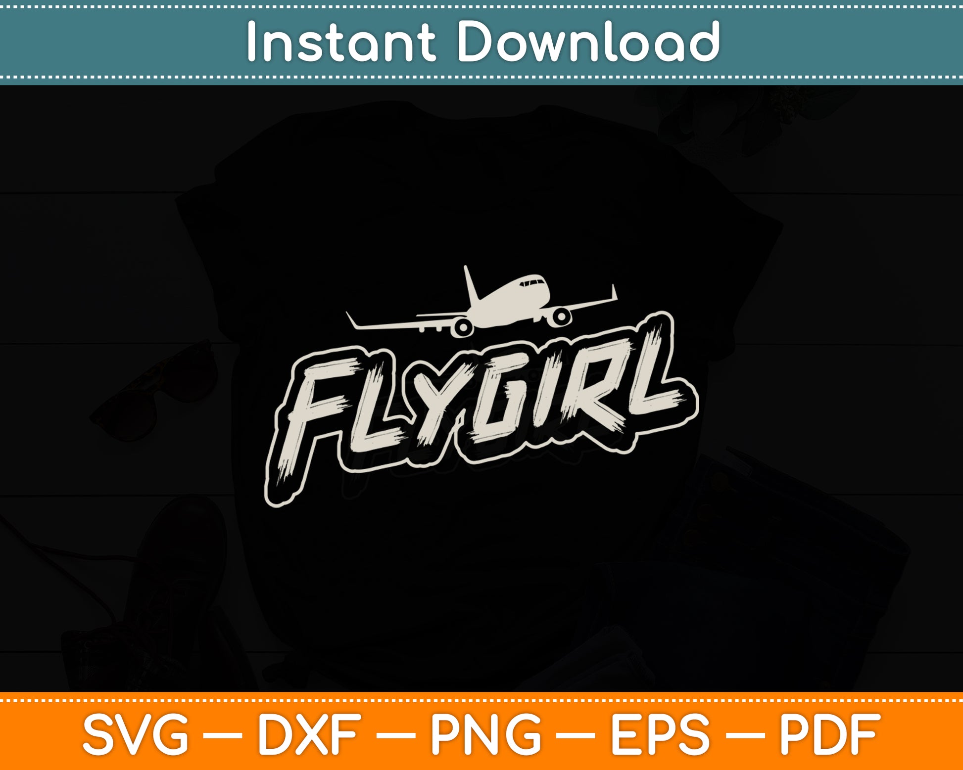 Flygirl Aviation Pilot Flight Vintage Svg Png Dxf Digital Cutting File