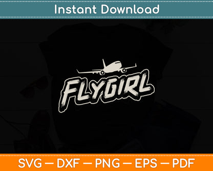Flygirl Aviation Pilot Flight Vintage Svg Png Dxf Digital Cutting File