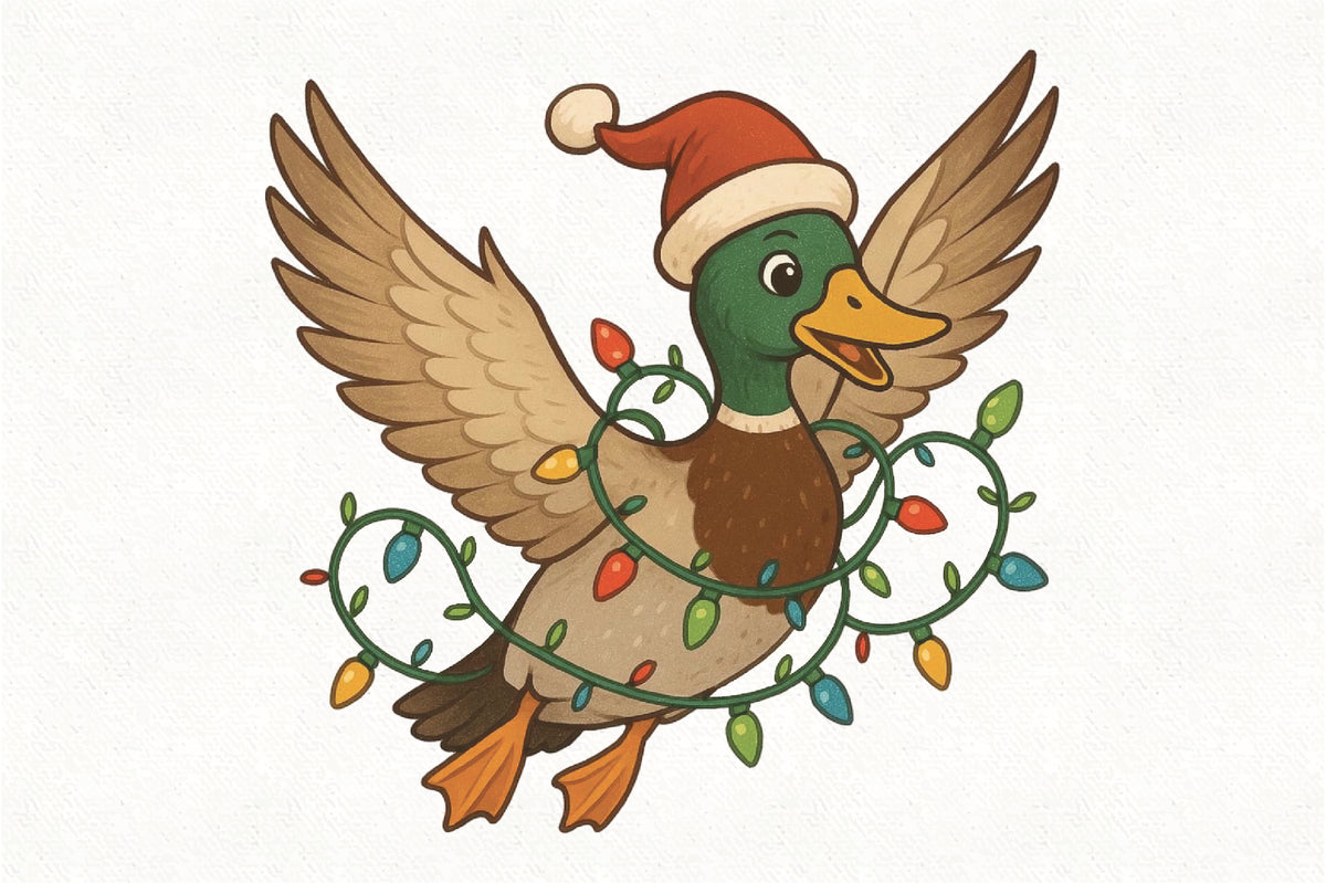 Flying Christmas Duck PNG