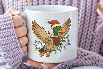 Flying Christmas Duck PNG