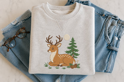 Forest Deer Embroidery Design