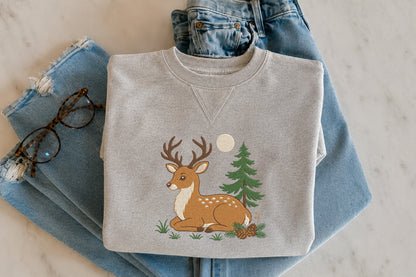 Forest Deer Embroidery Design