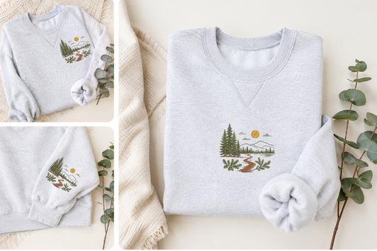 Forest Pine Trees Embroidery Design