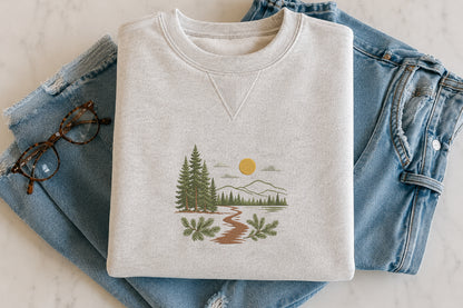 Forest Pine Trees Embroidery Design