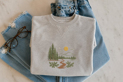 Forest Pine Trees Embroidery Design