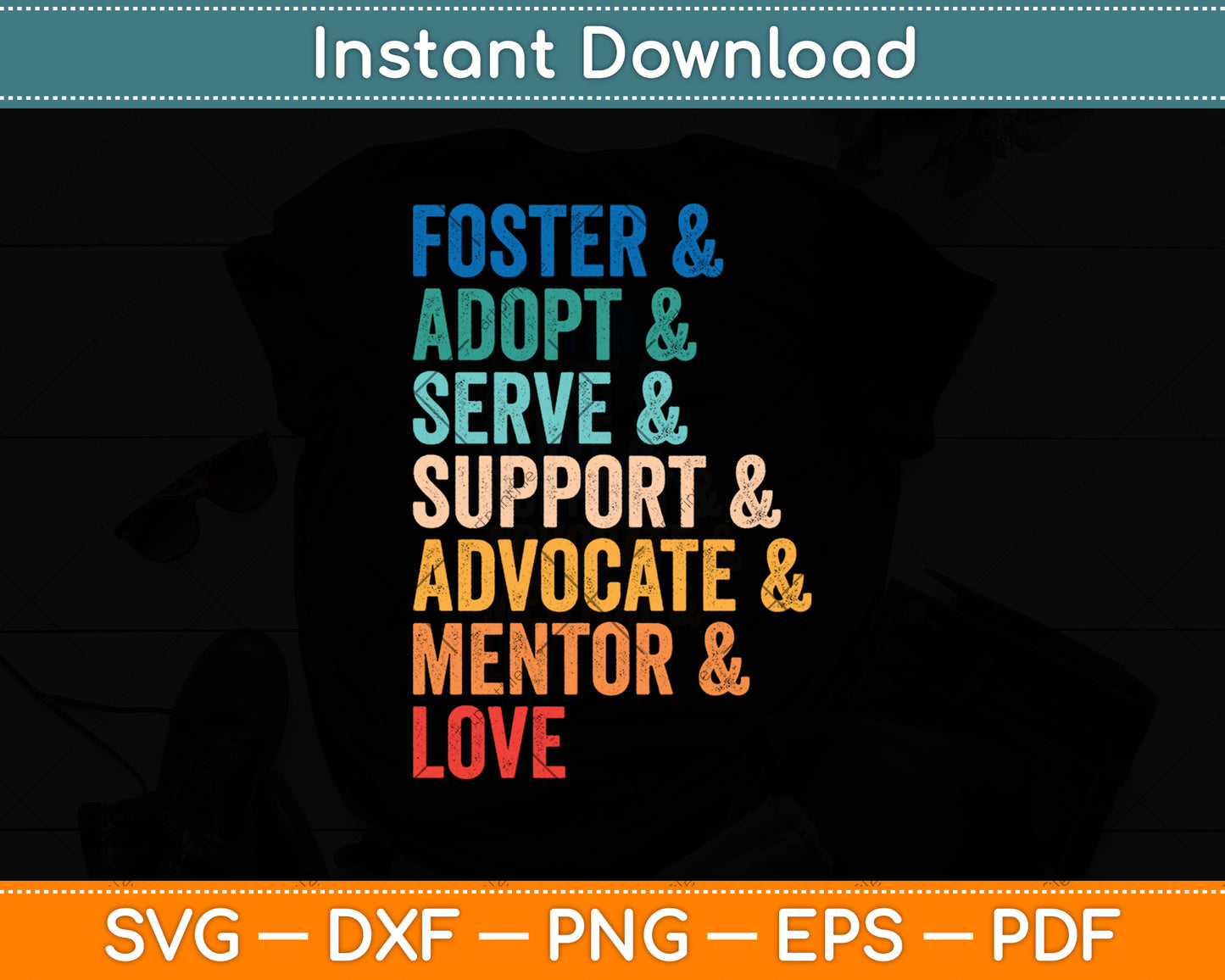 Foster Adopt Serve Support Advocate Mentor Love Adoption Svg Digital Cutting File