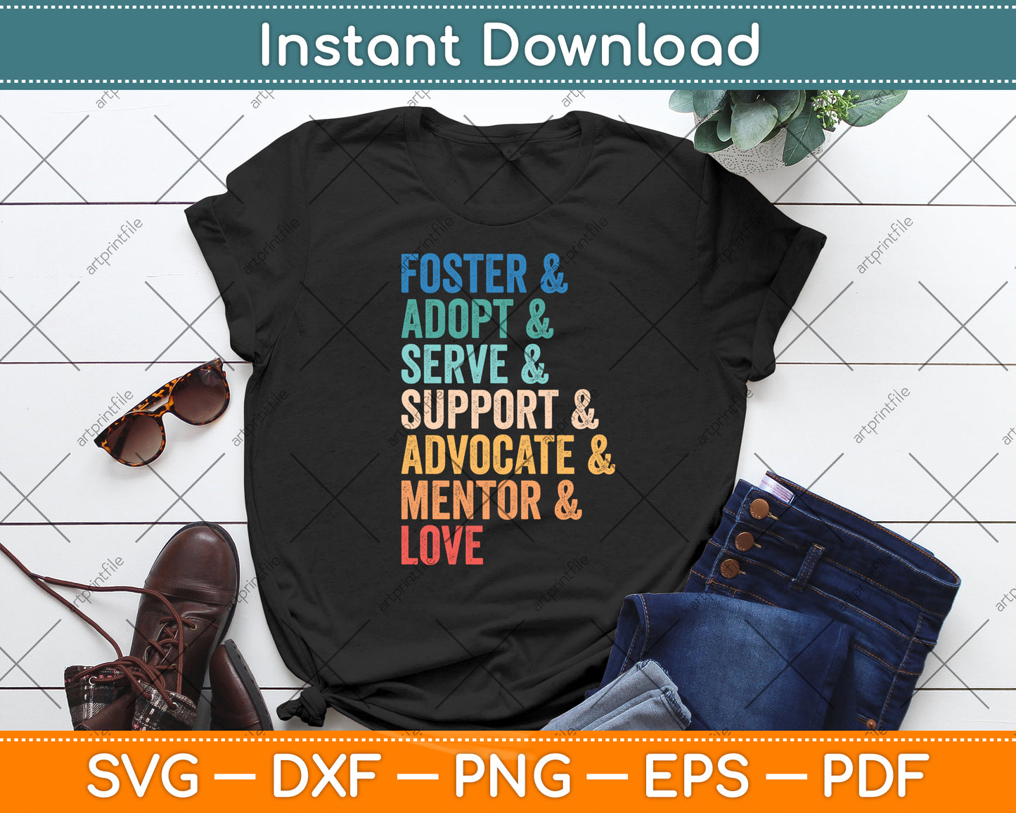 Foster Adopt Serve Support Advocate Mentor Love Adoption Svg Digital Cutting File