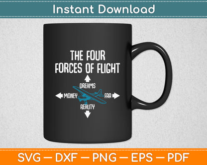 Four Forces Of Flight Dreams Money Reality FAA Svg Png Dxf Digital Cutting File