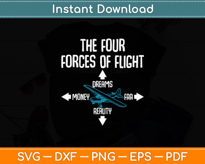 Four Forces Of Flight Dreams Money Reality FAA Svg Png Dxf Digital Cutting File