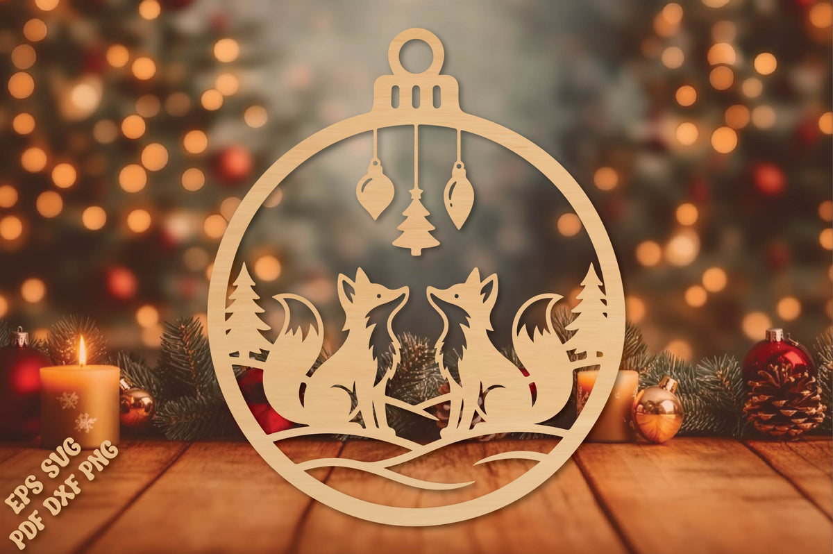 Fox Christmas Ornament SVG