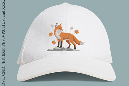 Fox Embroidery Design – Cute Fox Machine Embroidery Pattern, Woodland Animal Embroidery Design