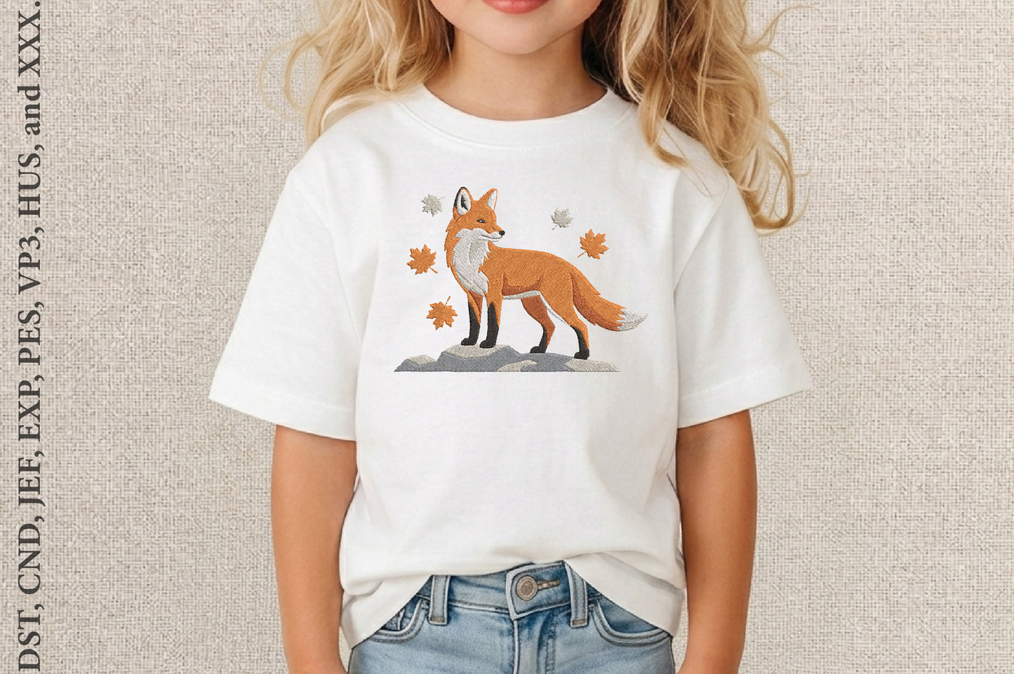 Fox Embroidery Design – Cute Fox Machine Embroidery Pattern, Woodland Animal Embroidery Design
