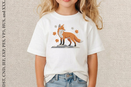 Fox Embroidery Design – Cute Fox Machine Embroidery Pattern, Woodland Animal Embroidery Design