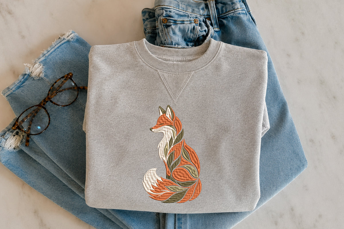 Vintage Fox Embroidery Design
