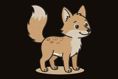 Cute Fox Embroidery Design