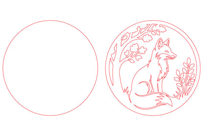 Fox Round Laser Cut SVG