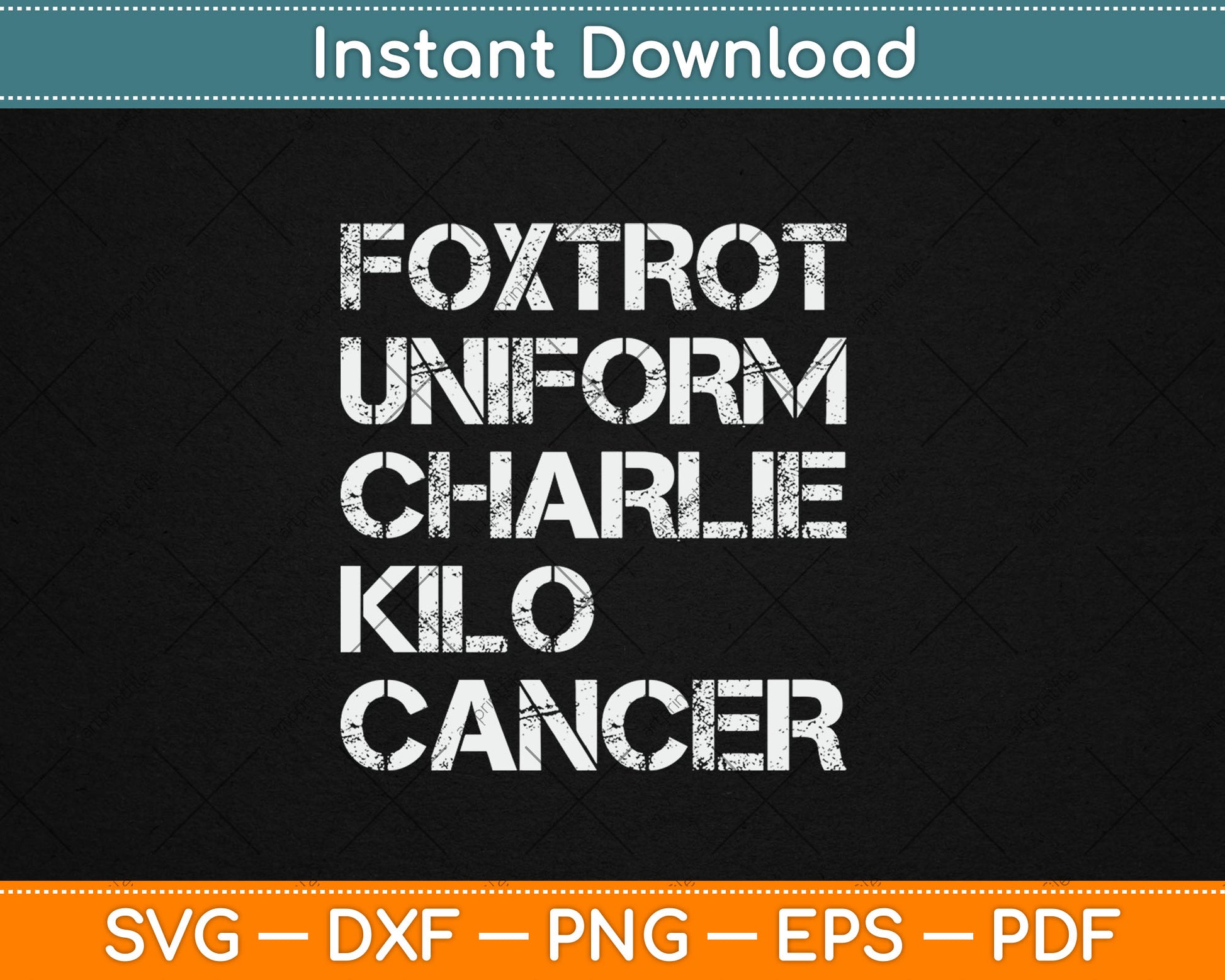 Foxtrot Uniform Charlie Kilo Fuck Lung Cancer Svg Digital Cutting File