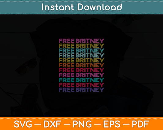 Free Britney Retro Rainbow Vintage Distressed Svg Digital Cutting File