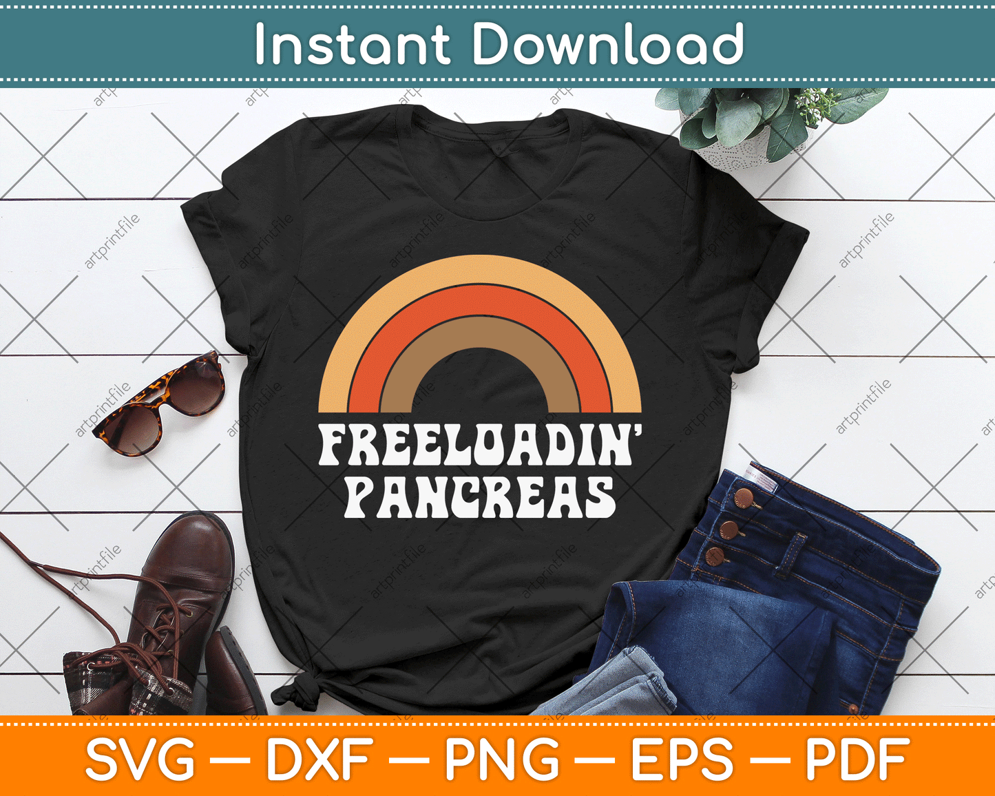 Freeloadin Pancreas Funny Type 1 Diabetes Diabetic SVG Digital Cutting File