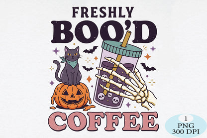 Freshly Boo’d Halloween Coffee PNG