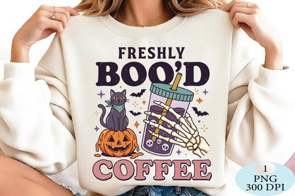 Freshly Boo’d Halloween Coffee PNG