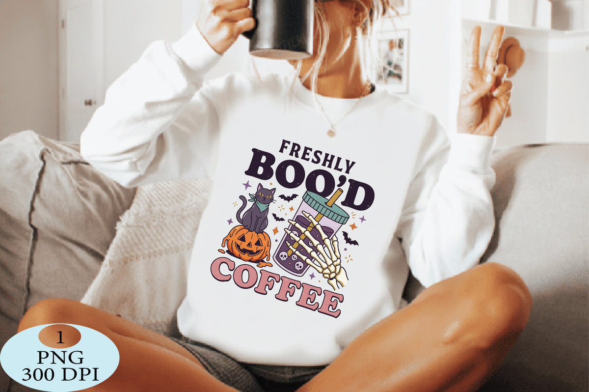 Freshly Boo’d Halloween Coffee PNG