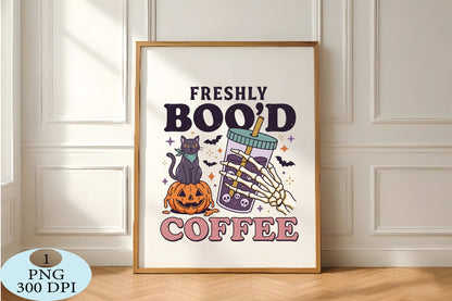 Freshly Boo’d Halloween Coffee PNG