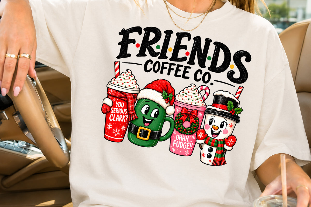 Friends Coffee Co Christmas PNG Sublimation