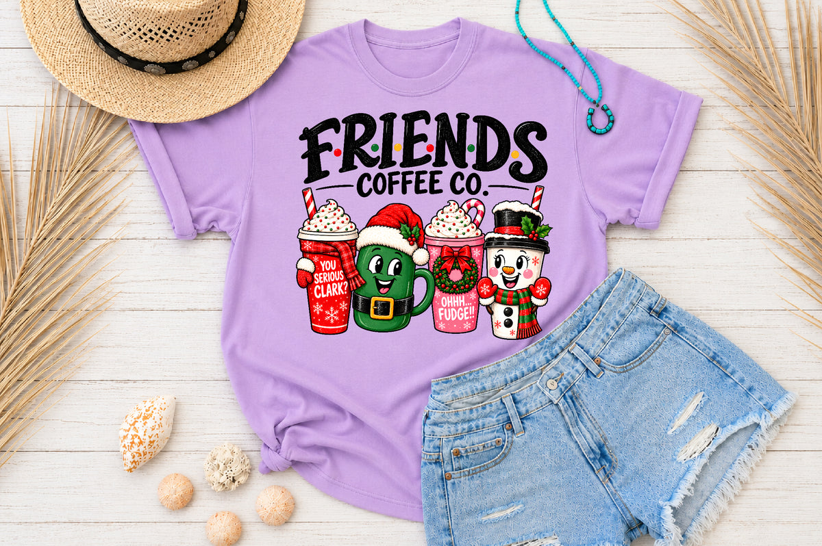 Friends Coffee Co Christmas PNG Sublimation