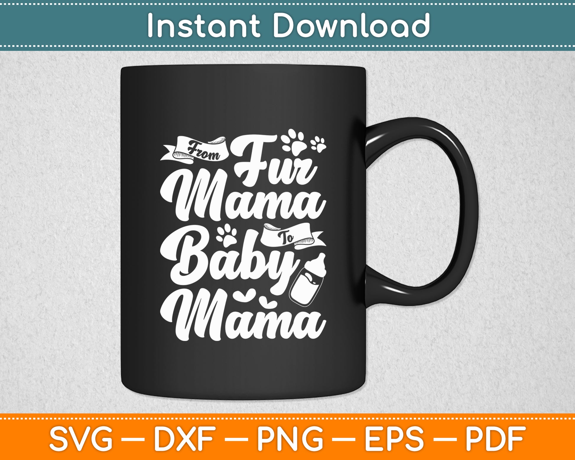 From Fur Mama To Baby Mama Cute Pet Dog Pregnancy Svg Digital Cutting File