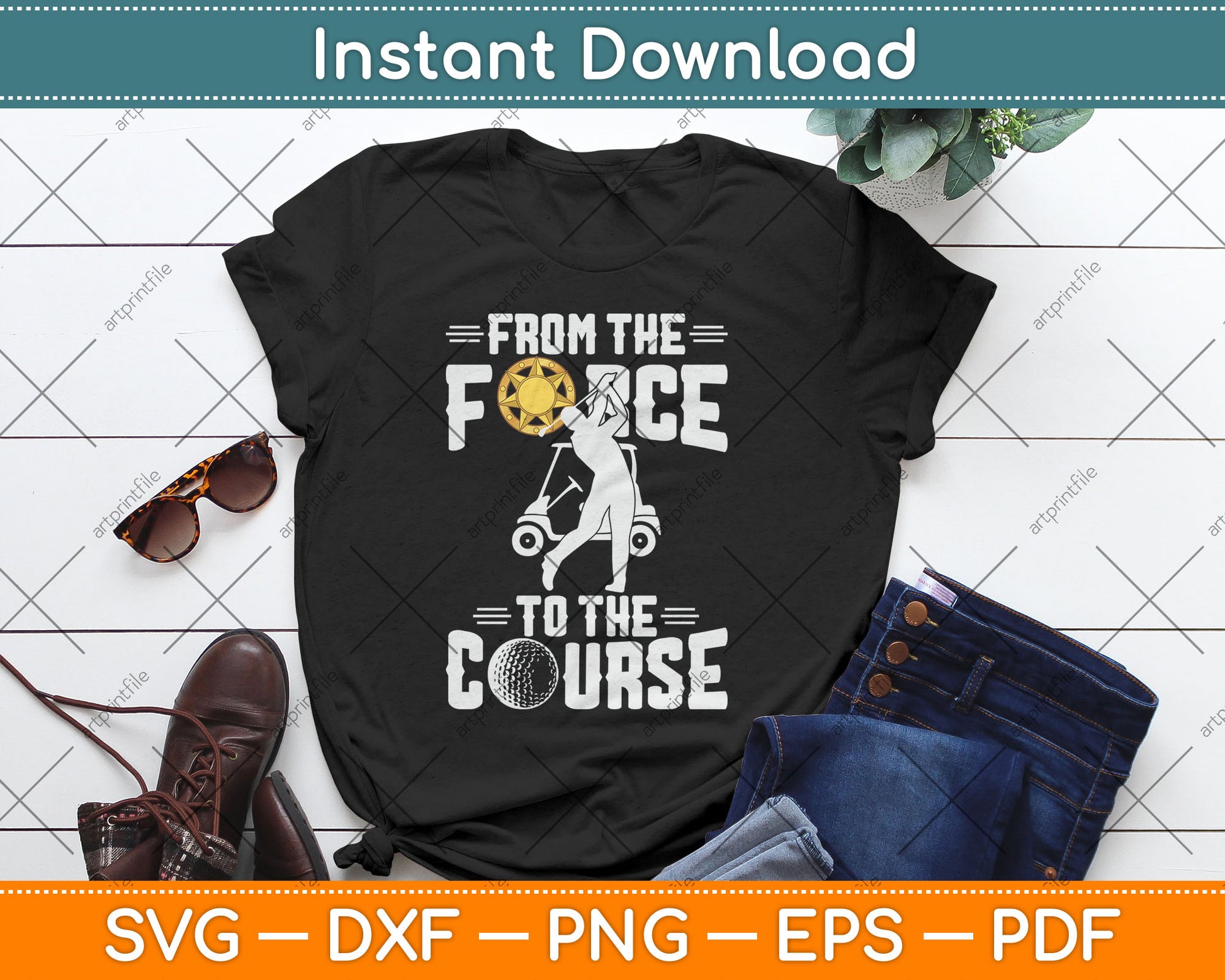 From The Force To The Course Retired Police Officer Golf Svg Digital Cutting File