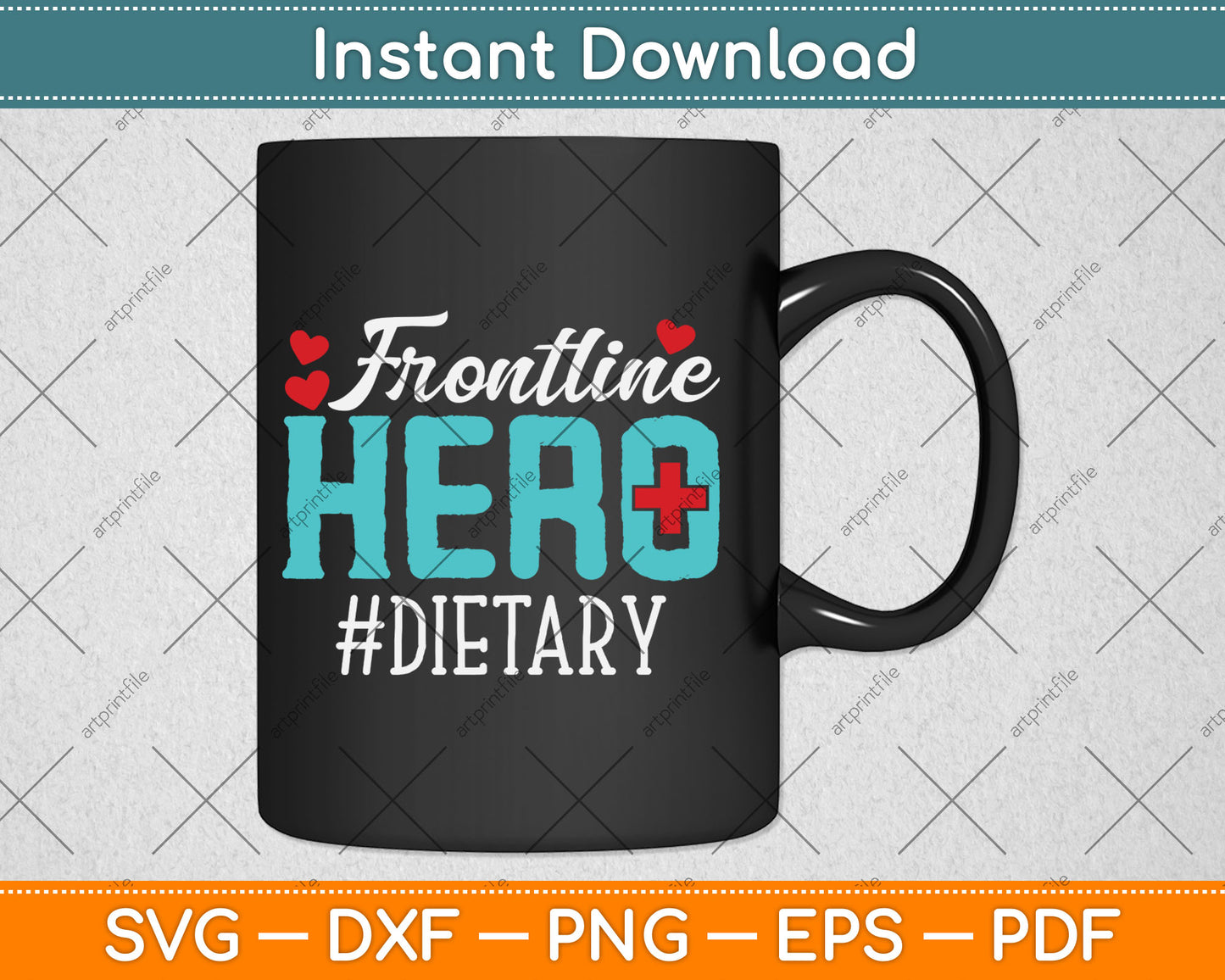 Frontline Hero Dietary Essential Workers Thank You Nurses Svg Digital Cutting File