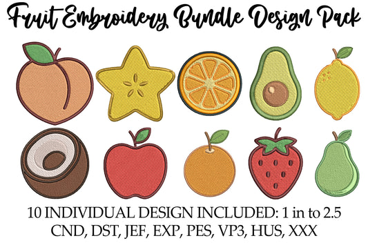 Fruit Embroidery Bundle Design Pack