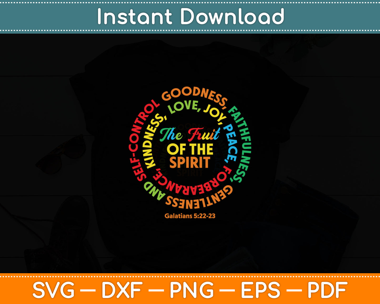 Fruit of The Spirit Christian Svg Digital Cutting File