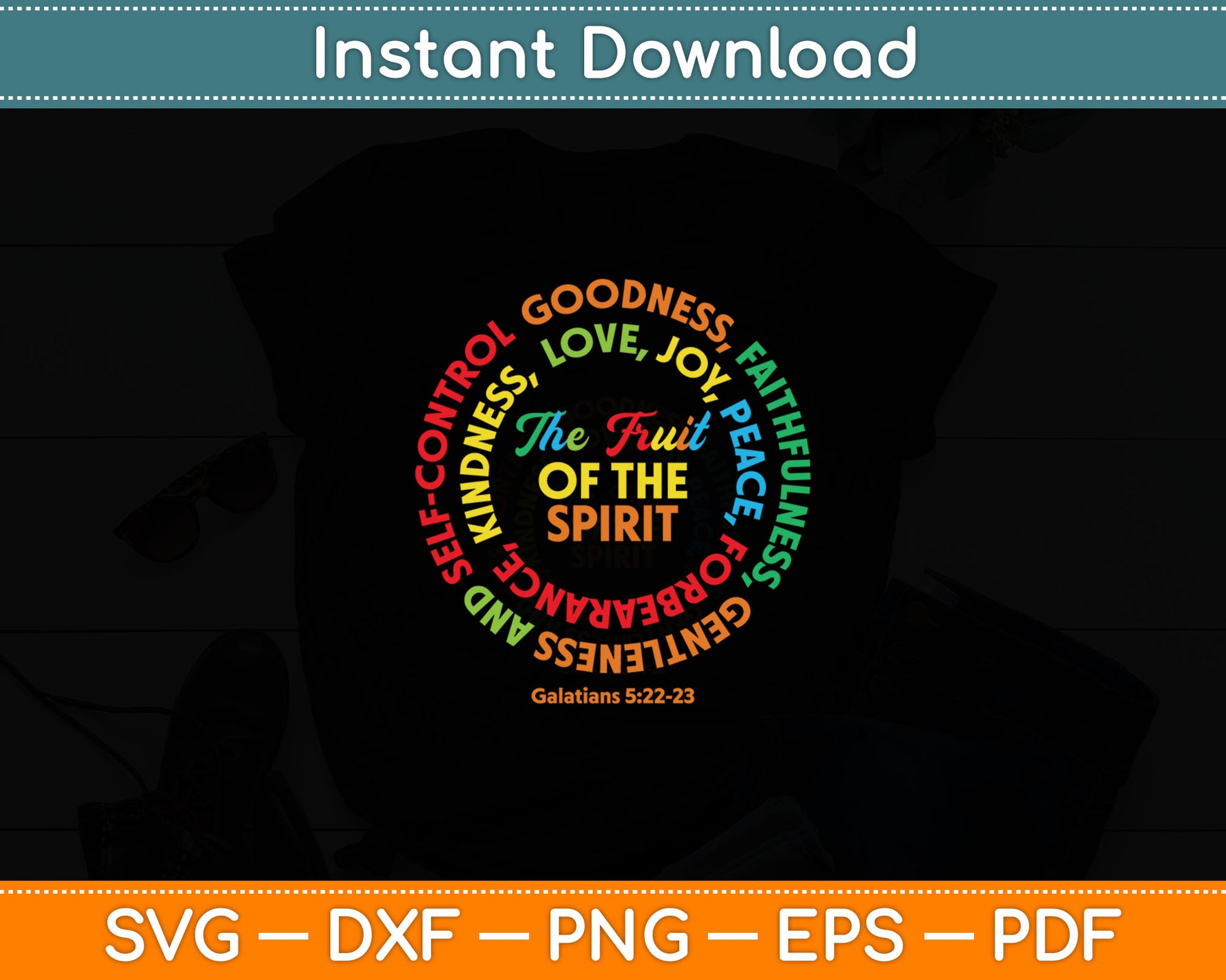 Fruit of The Spirit Christian Svg Digital Cutting File