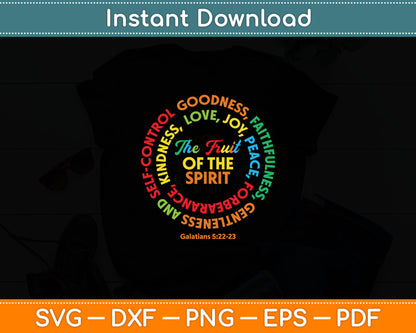 Fruit of The Spirit Christian Svg Digital Cutting File