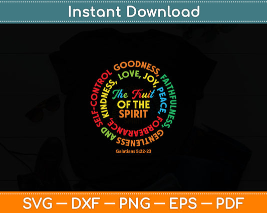 Fruit of The Spirit Christian Svg Digital Cutting File
