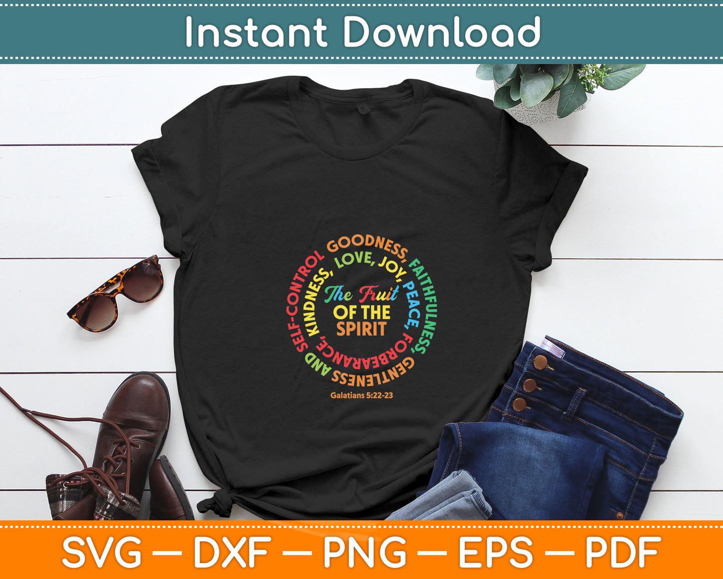 Fruit of The Spirit Christian Svg Digital Cutting File