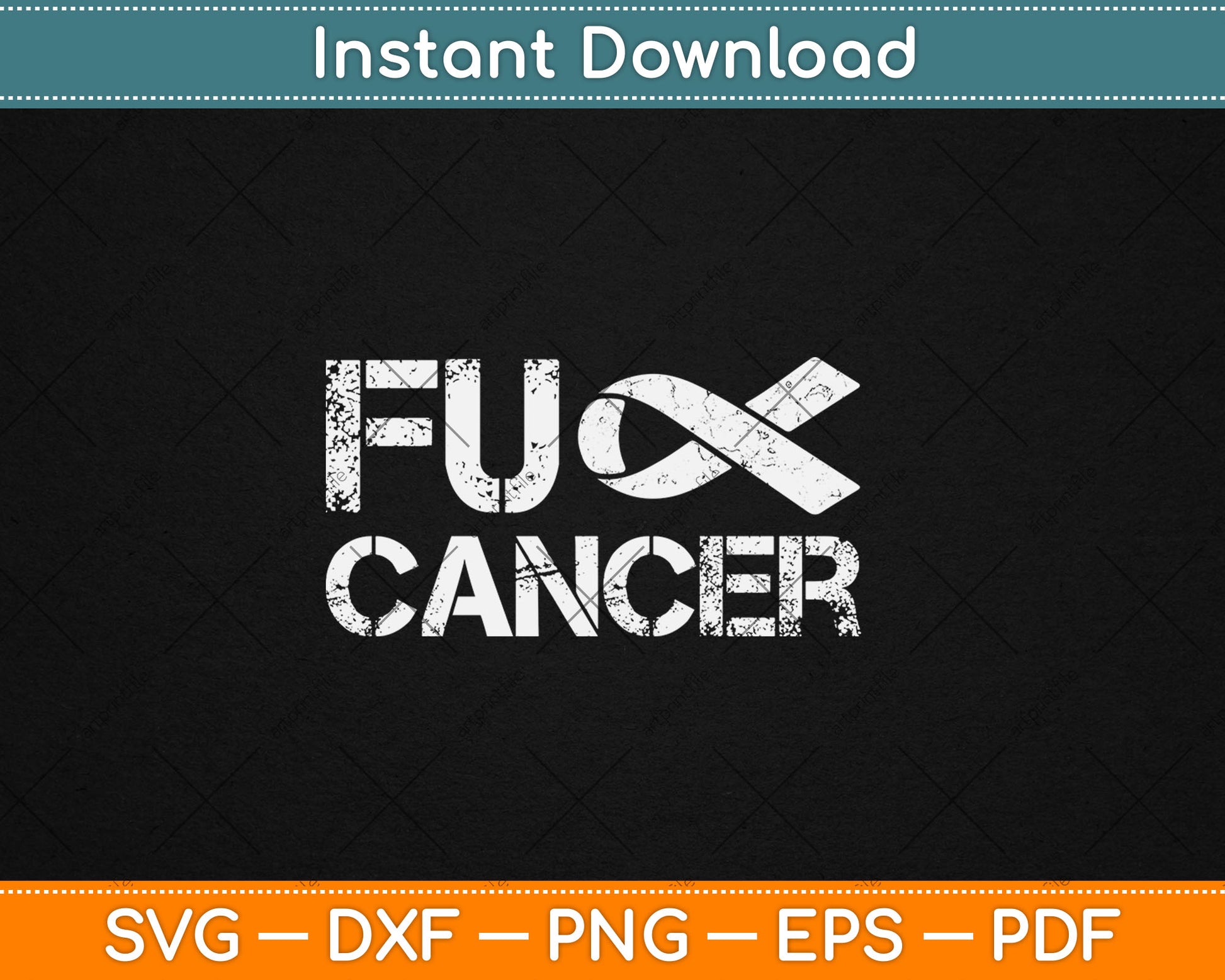 Fuck Cancer Awareness Svg Digital Cutting File