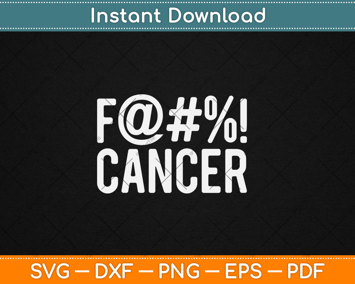 Fuck Cancer Breast Cancer Awareness Gift Distressed F@#%! Svg Digital Cutting File