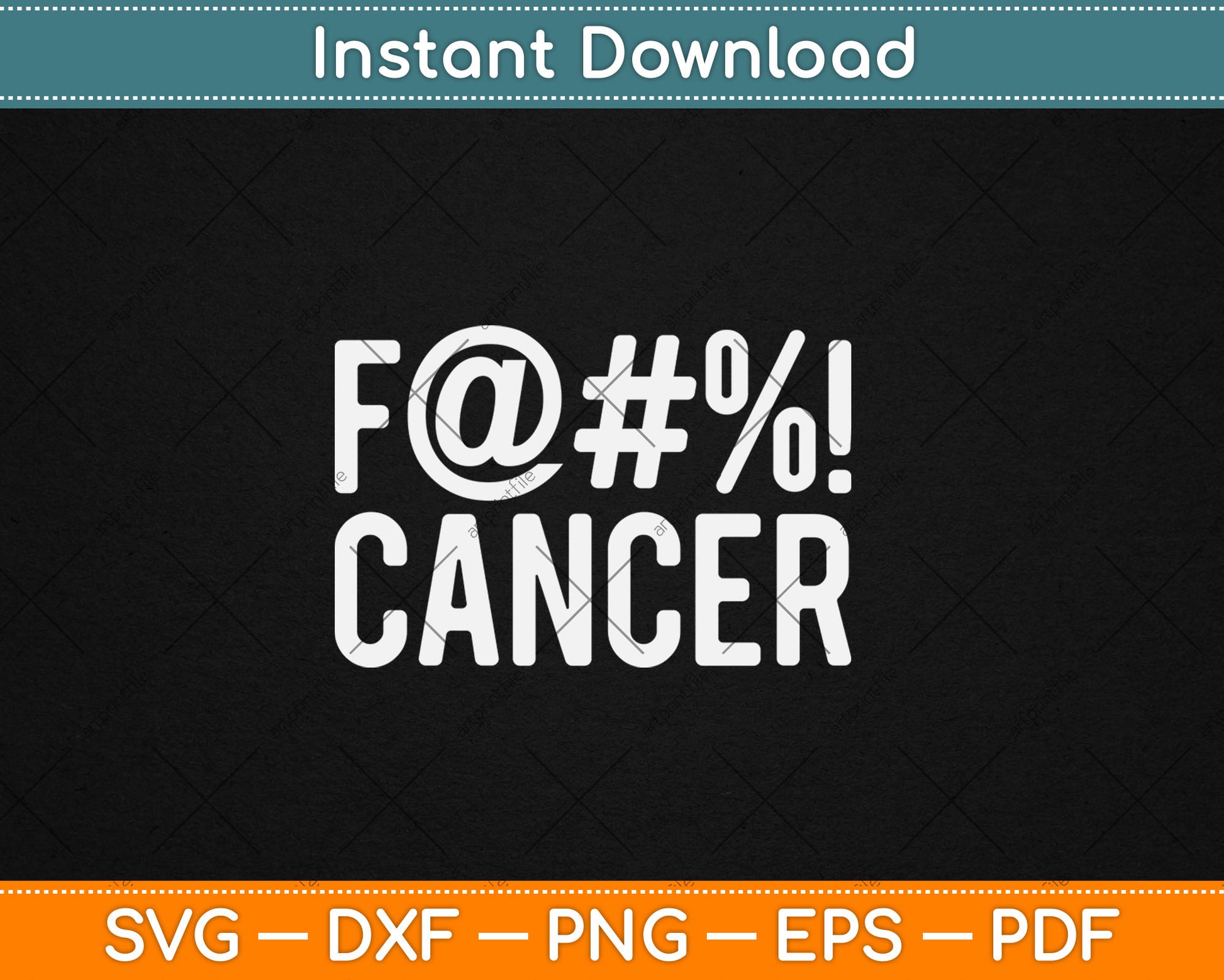 Fuck Cancer Breast Cancer Awareness Gift Distressed F@#%! Svg Digital Cutting File