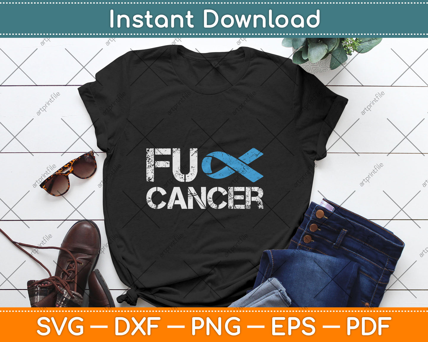 Fuck Cancer Prostate Cancer Support Svg Digital Cutting File