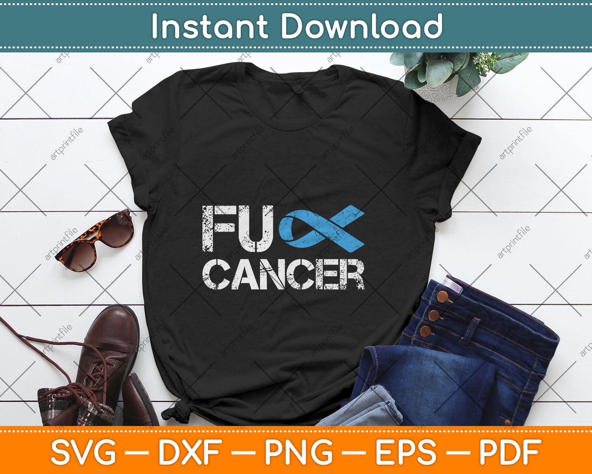 Fuck Cancer Prostate Cancer Support Svg Digital Cutting File