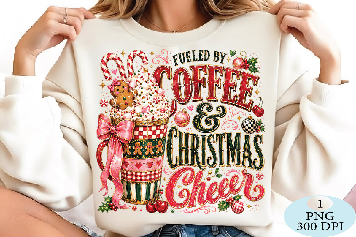 Fueled by Coffee Christmas Cheer PNG