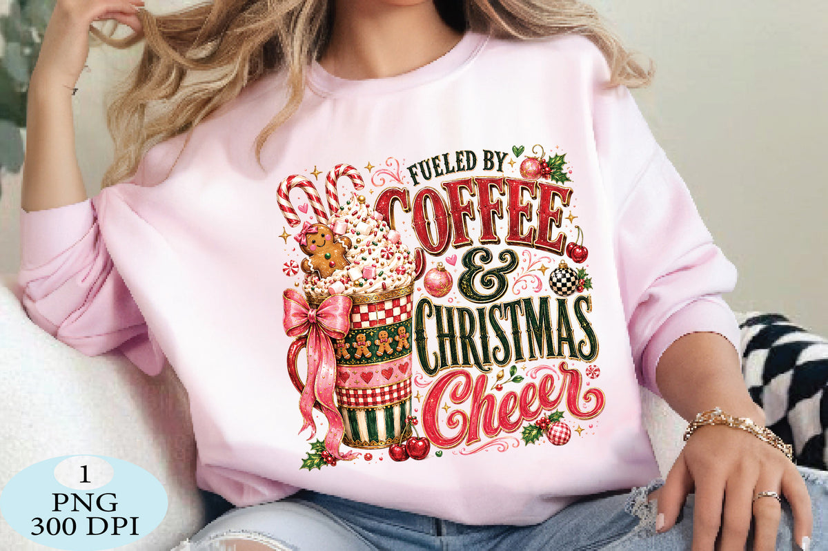 Fueled by Coffee Christmas Cheer PNG
