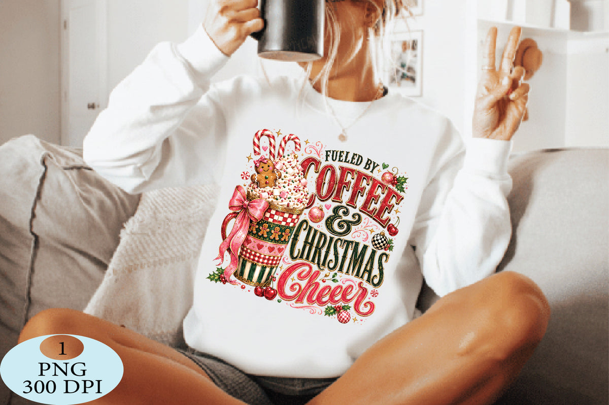 Fueled by Coffee Christmas Cheer PNG