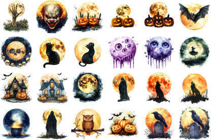 Full Moon Spooky Halloween Clipart 31 PNG