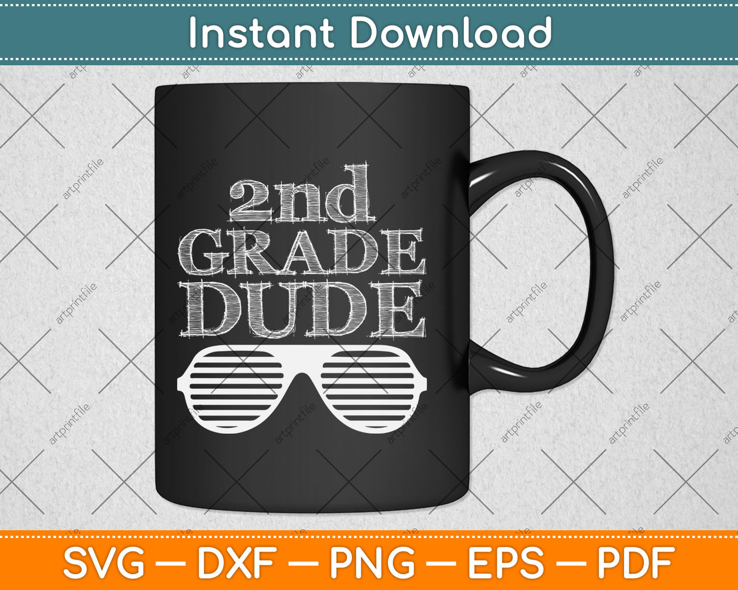 Fun 2nd Grade Dude Back to School Second Grade Students Svg Design Cutting File